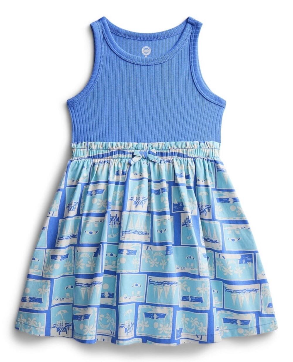 Wonder Nation Baby Girls Blue Printed Tank Dress size 12 Months New